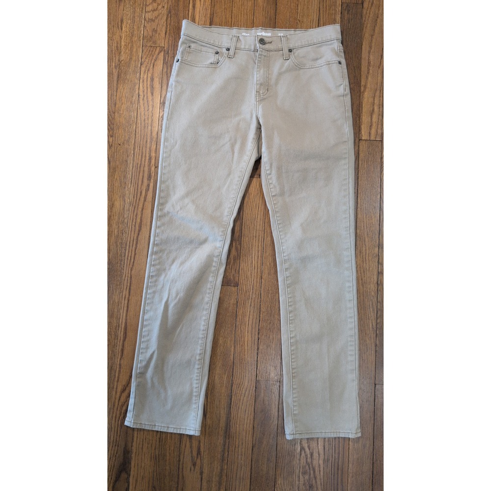 Urban Pipeline Mens Ultimate Flex Khaki Tan Denim Slim Straight Pants 31x32